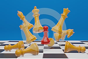 Chess board game, business competitive concept, copy space 3D