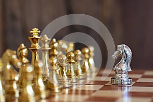 Chess board game, business competitive concept. Selective focus.