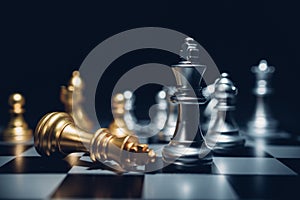 Chess board game business strategy or leadership concept