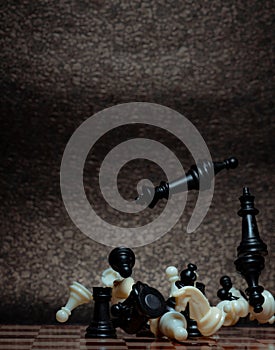 Chess board game. Business strategy management and success concept. Teamwork with competition and success strategic. Chess clash,