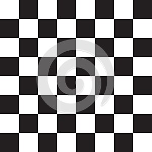 Chess board game or checker board seamless pattern in black and white.