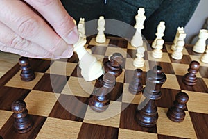 Chess board game, checkmate. Game over. Business planning and strategy concept
