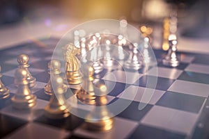 Chess board game concept of business ideas and competition