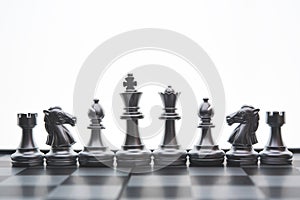 Chess board game concept of business ideas and competition and stratagy plan success meaning