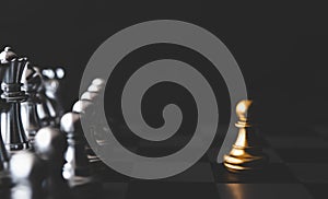 Chess board game concept of business ideas and competition and stratagy plan success meaning