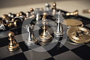 Chess board game concept of business ideas and competition and strategy plan