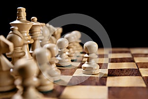 Chess board game concept of business ideas and competition and strategy plan success meaning