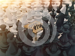 Chess board game concept for Simulation Hypothesis, Theory or ideas, competition and strategy