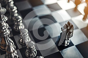 Chess board game for ideas and competition and strategy, business success concept.