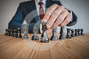 Chess board game for ideas and competition and strategy, business success concept.