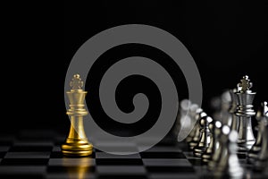 Chess board game for ideas and competition and strategy, business success concept