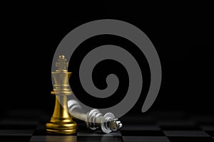 Chess board game for ideas and competition and strategy, business success concept