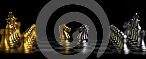 Chess board game for ideas and competition and strategy, business success concept