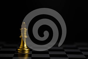 Chess board game for ideas and competition and strategy, business success concept