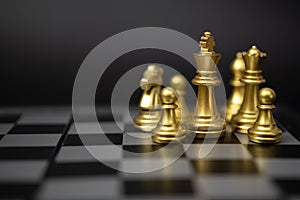 Chess board game and knight ,chess on board business management strategy and analysis with marketing plan concept