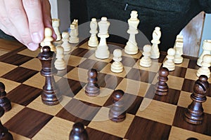 Chess board game, pawn& x27;s move to take advantage. Business planning and strategy concept