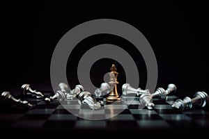 Chess board game, Strategy planning and competition business concept