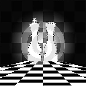 Chess Board with King & Queen