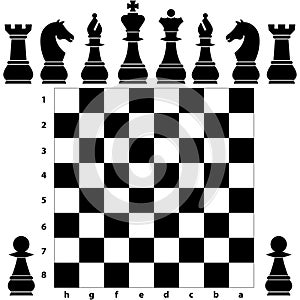 Chess board pieces photo