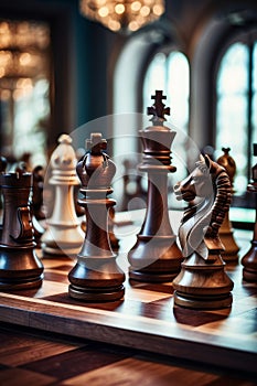 Chess Board With Set of Chess Pieces
