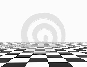 Chess board with white background template.