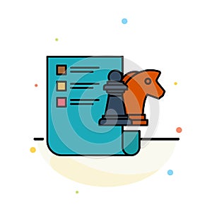 Chess, Business, Strategy, Planning Abstract Flat Color Icon Template