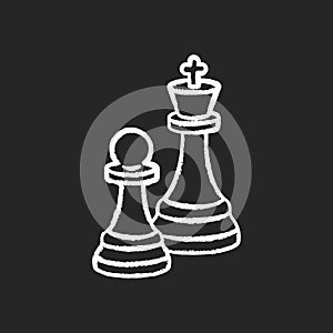 Chess chalk white icon on black background