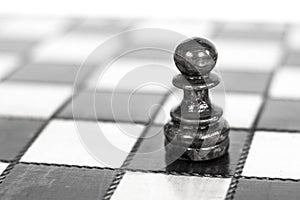 Chess. Chess board. Wooden chess pieces. black and white