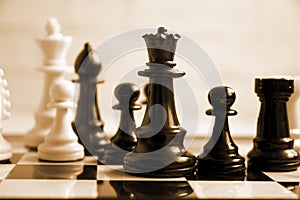 Chess closeup  concept   challenge  education  board background decision