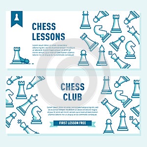 Chess club flyer template. Chess lessons concept.Template for Chess club or Chess school.