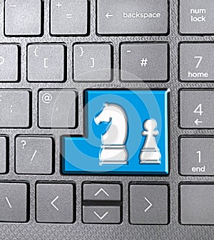 chess club knight pawn pieces icon computer communications typing keyboard keys