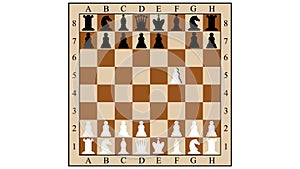 Chess combination mate in three moves. Children mat. Gambit. 2d animation.