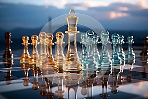 chess competition Concept of Strategy business ideas, chess battle, business strategy concept. AI Generated