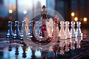 chess competition Concept of Strategy business ideas, chess battle, business strategy concept. AI Generated