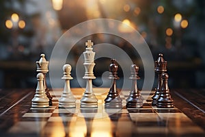 chess competition Concept of Strategy business ideas, chess battle, business strategy concept. AI Generated