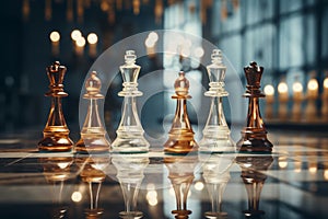 chess competition Concept of Strategy business ideas, chess battle, business strategy concept. AI Generated