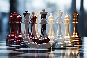 chess competition Concept of Strategy business ideas, chess battle, business strategy concept. AI Generated