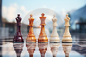 chess competition Concept of Strategy business ideas, chess battle, business strategy concept. AI Generated