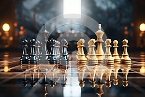 chess competition Concept of Strategy business ideas, chess battle, business strategy concept. AI Generated