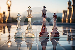 chess competition Concept of Strategy business ideas, chess battle, business strategy concept. AI Generated