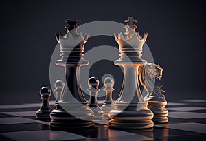 Chess competition Concept of Strategy business ideas illustration. AI generative