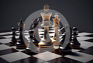 Chess competition Concept of Strategy business ideas illustration. AI generative