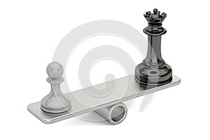 Chess, competition for leader concept. 3D rendering