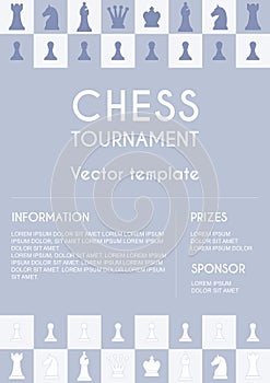 Chess competition vector poster template