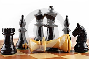 Chess concept. Checkmate white king.