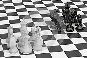 Chess, confrontation and conquest concept. 3D rendering