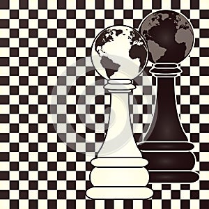 Chess earth pawn, vector