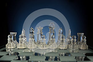 Chess face to face, first step. Copy space for text