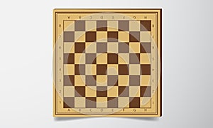 Chess field in wooden colors with numbers. Chess Vector illustration background design