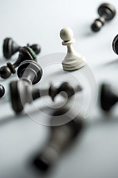 Chess figure, business concept strategy, leadership, team and success